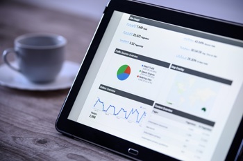 Tablet mit Google Analytics