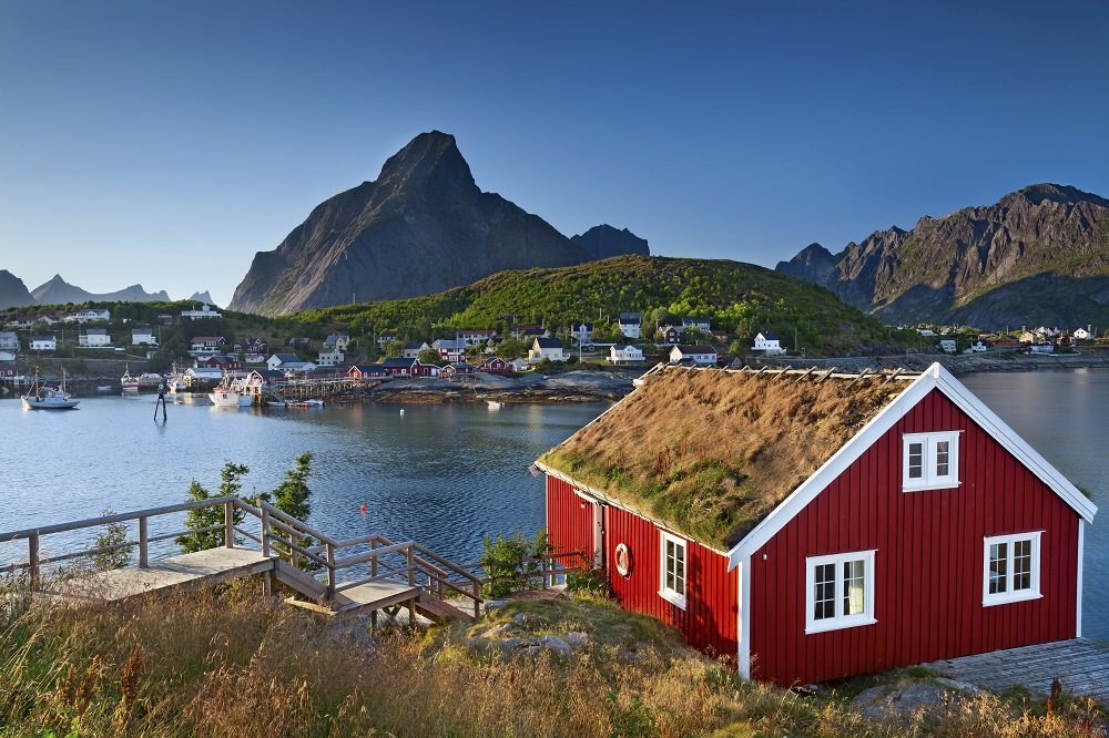 Haus auf den Lofoten in Norwegen