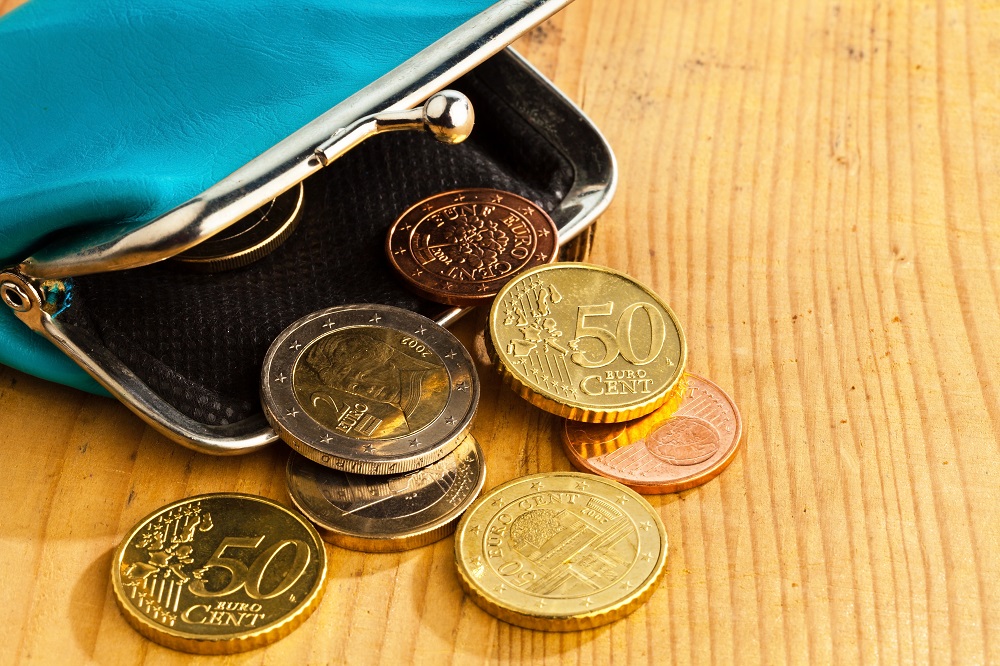 Portemonnaie mit Münzen